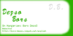 dezso bors business card