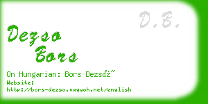 dezso bors business card